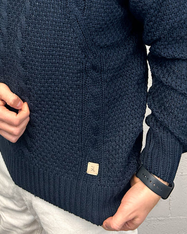 Maglione  GIANNI LUPO trecce Blu Navy