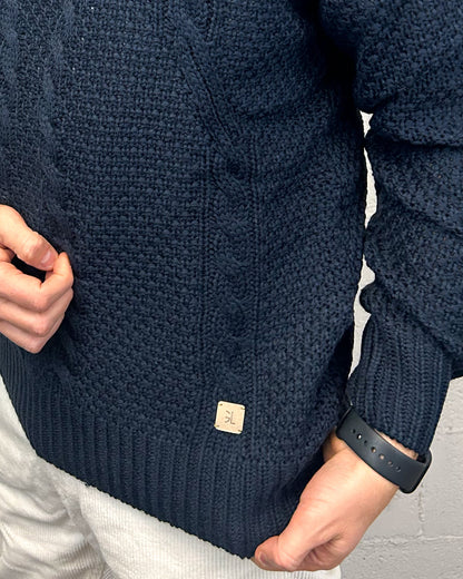 Maglione  GIANNI LUPO trecce Blu Navy