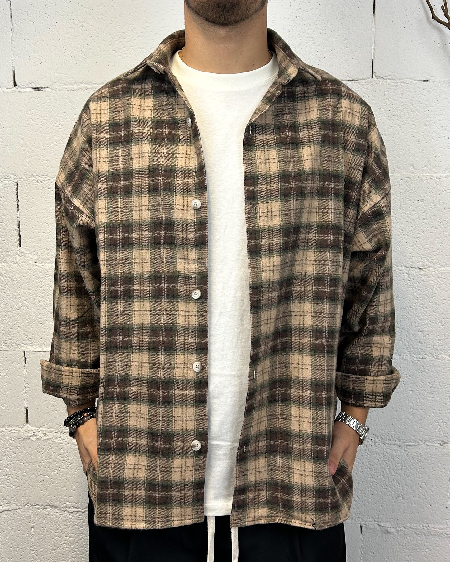 Camicia Flanella DUCA brown Cropped Oversize