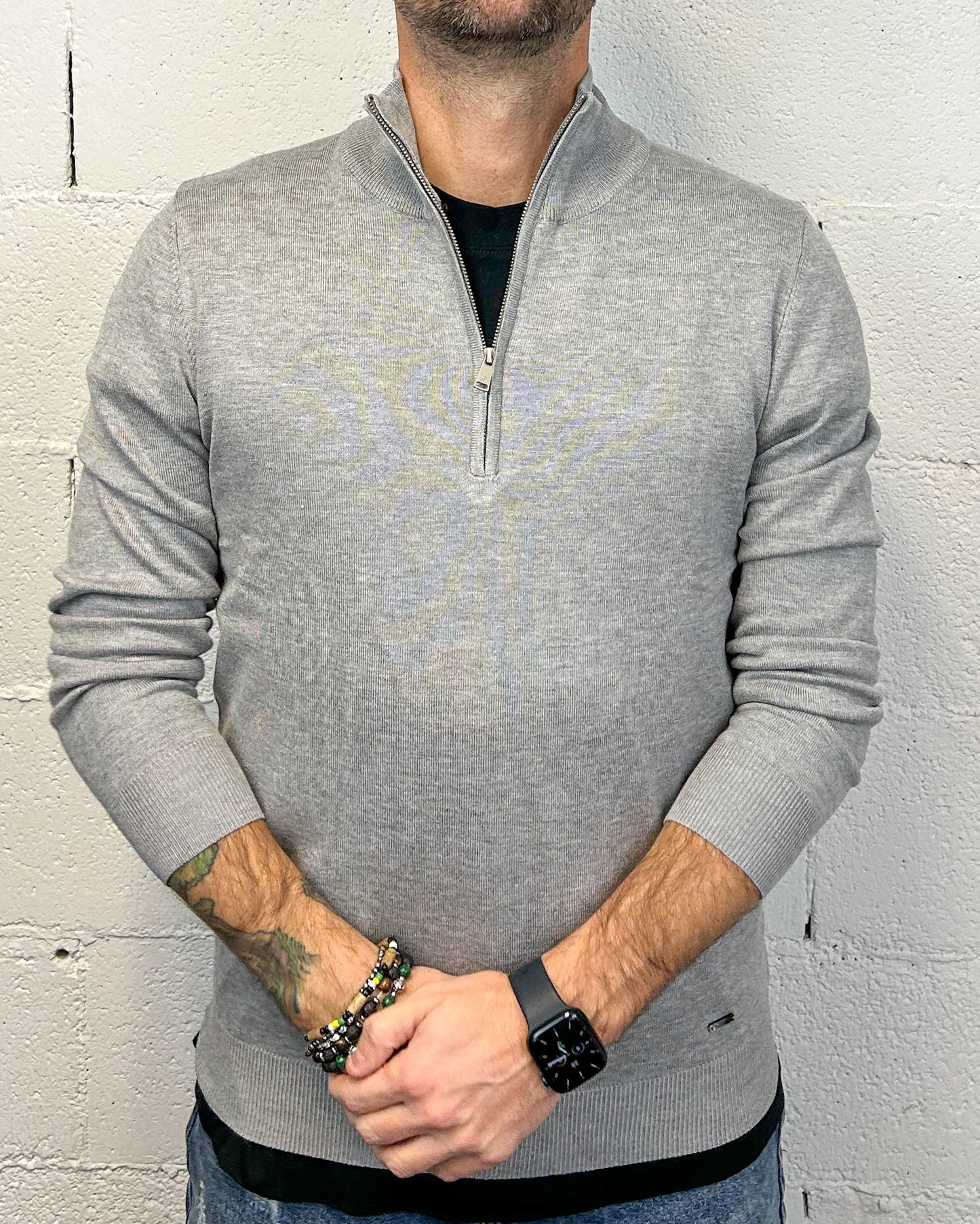 Pull Zip GIANNI LUPO Grey Viscosa