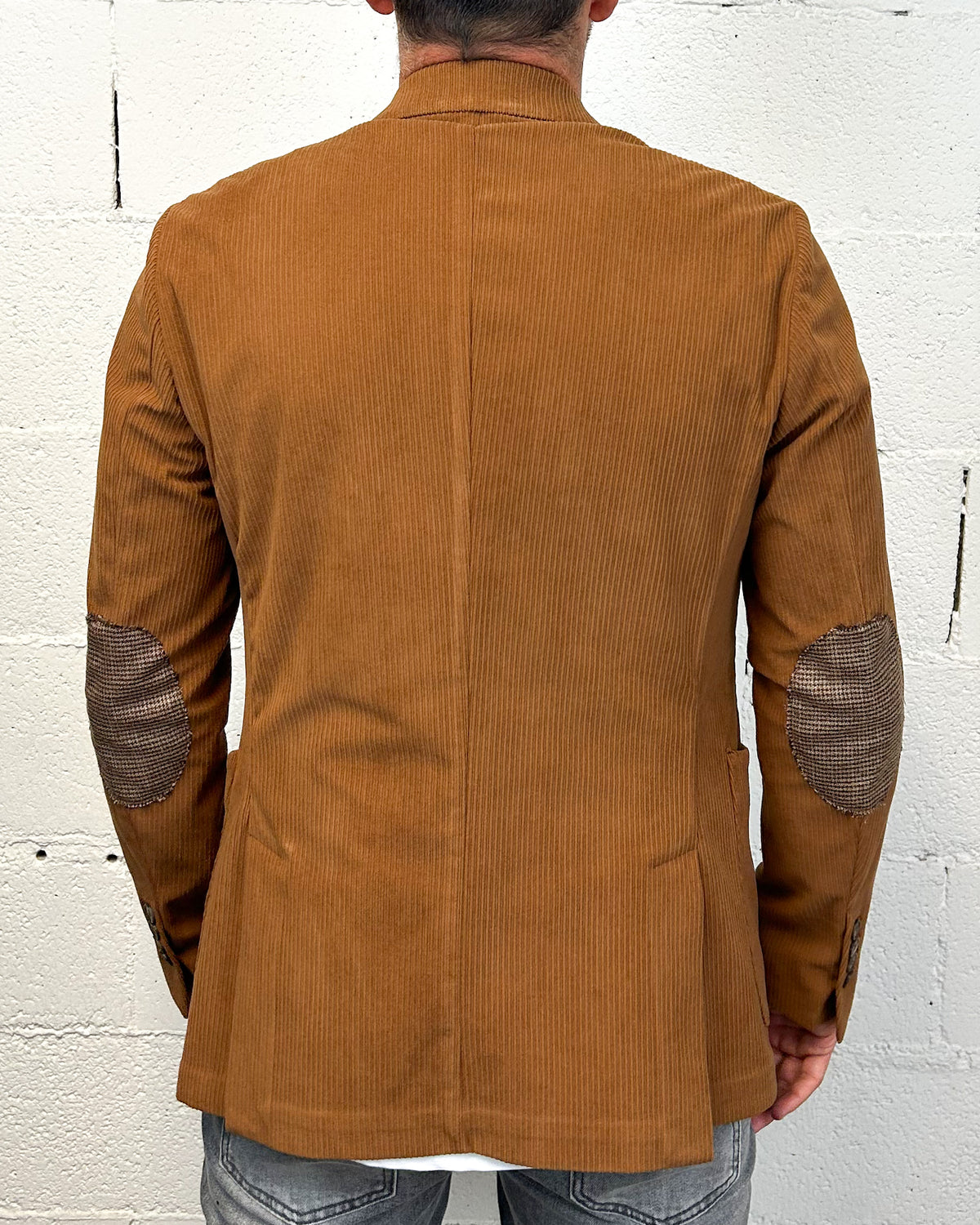 Giacca 2 Bott. OVER-D Regular Fit Velluto Toppe Caramello