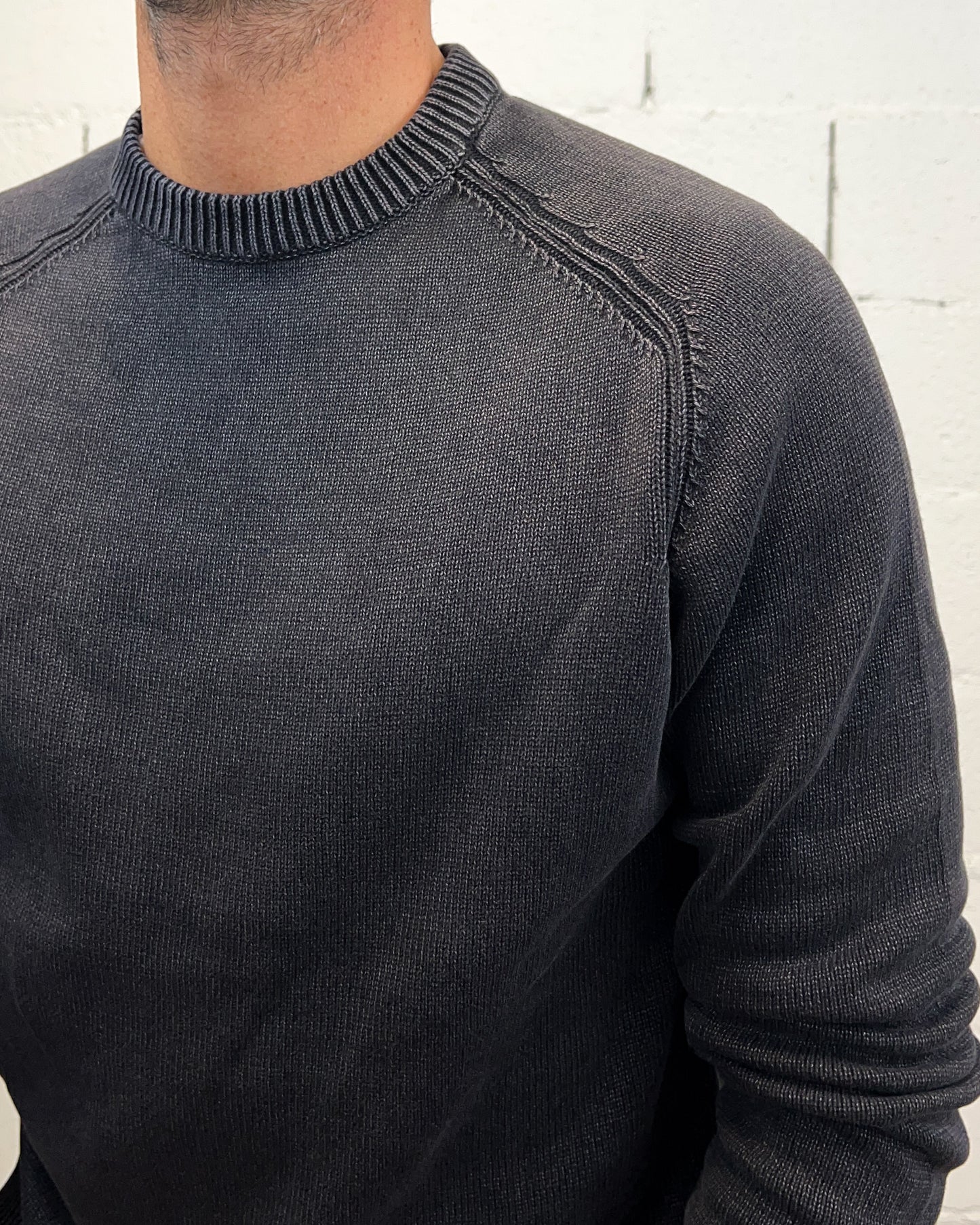 Maglione 100% Cotone OVER-D Raglan Nero