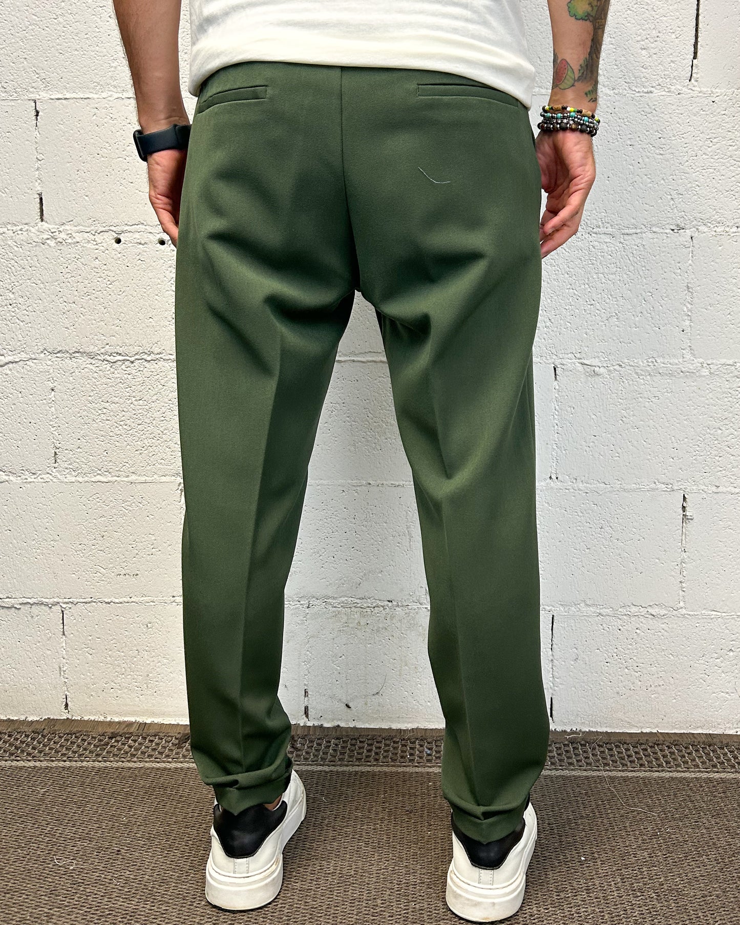 Pantalaccio Slim Fit OVER-D Militare Tasca Filetto