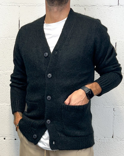 Cardigan Wool OVER-D Nero