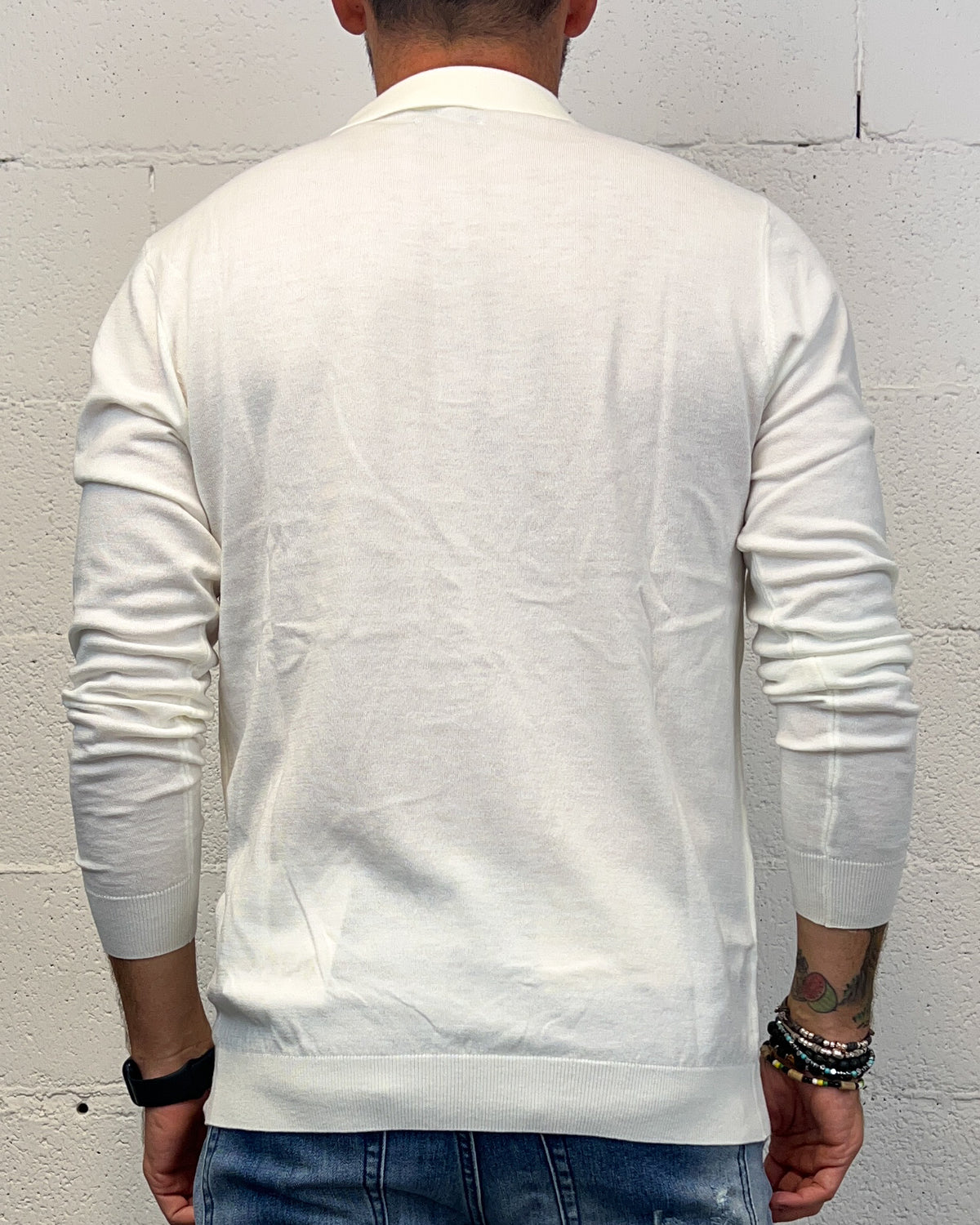 Polo Wool Manica Lunga OVER-D Panna