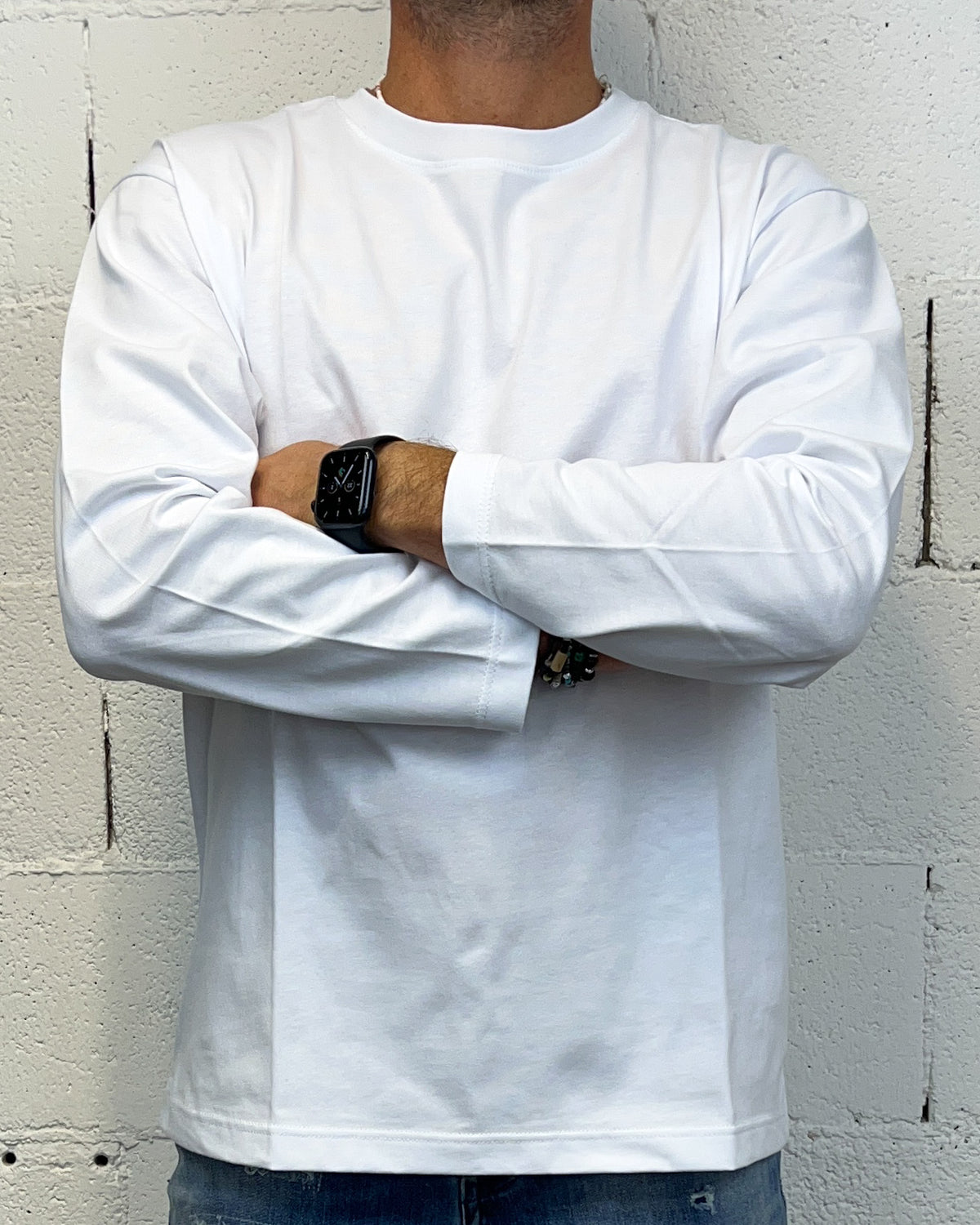 Maglia Long Sleeve DROPIN Boxy Fit White