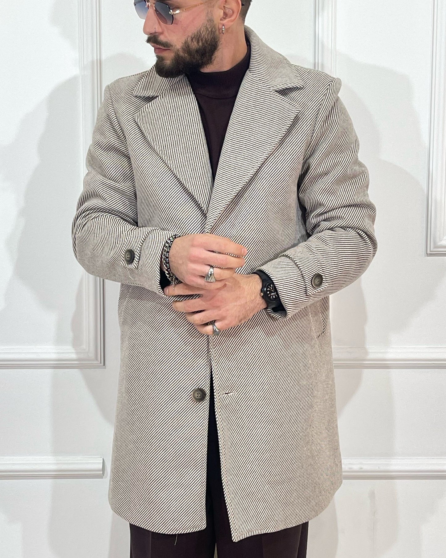 Cappotto Spigato Moro ONLYONE Reverse