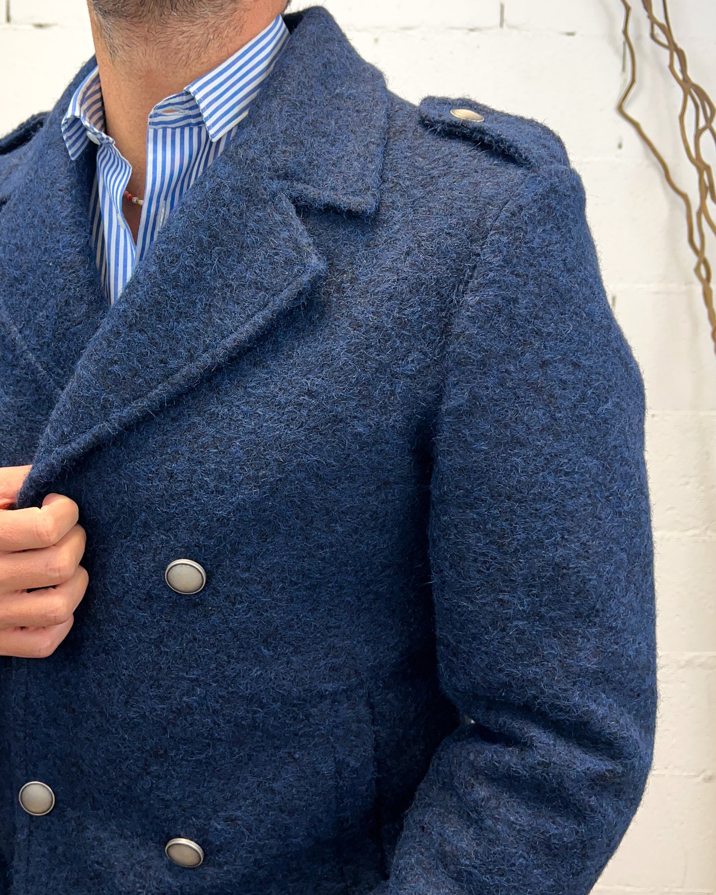 Cappottino Corto Lana Cotta OVER-D Mod.Peacot Blu