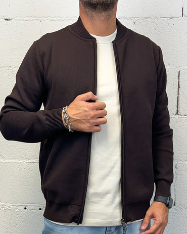 Maglia Mod. Bomber OVER-D Tasche Filetto Moro