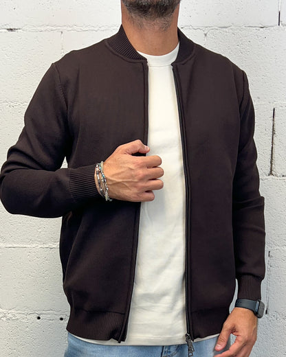 Maglia Mod. Bomber OVER-D Tasche Filetto Moro