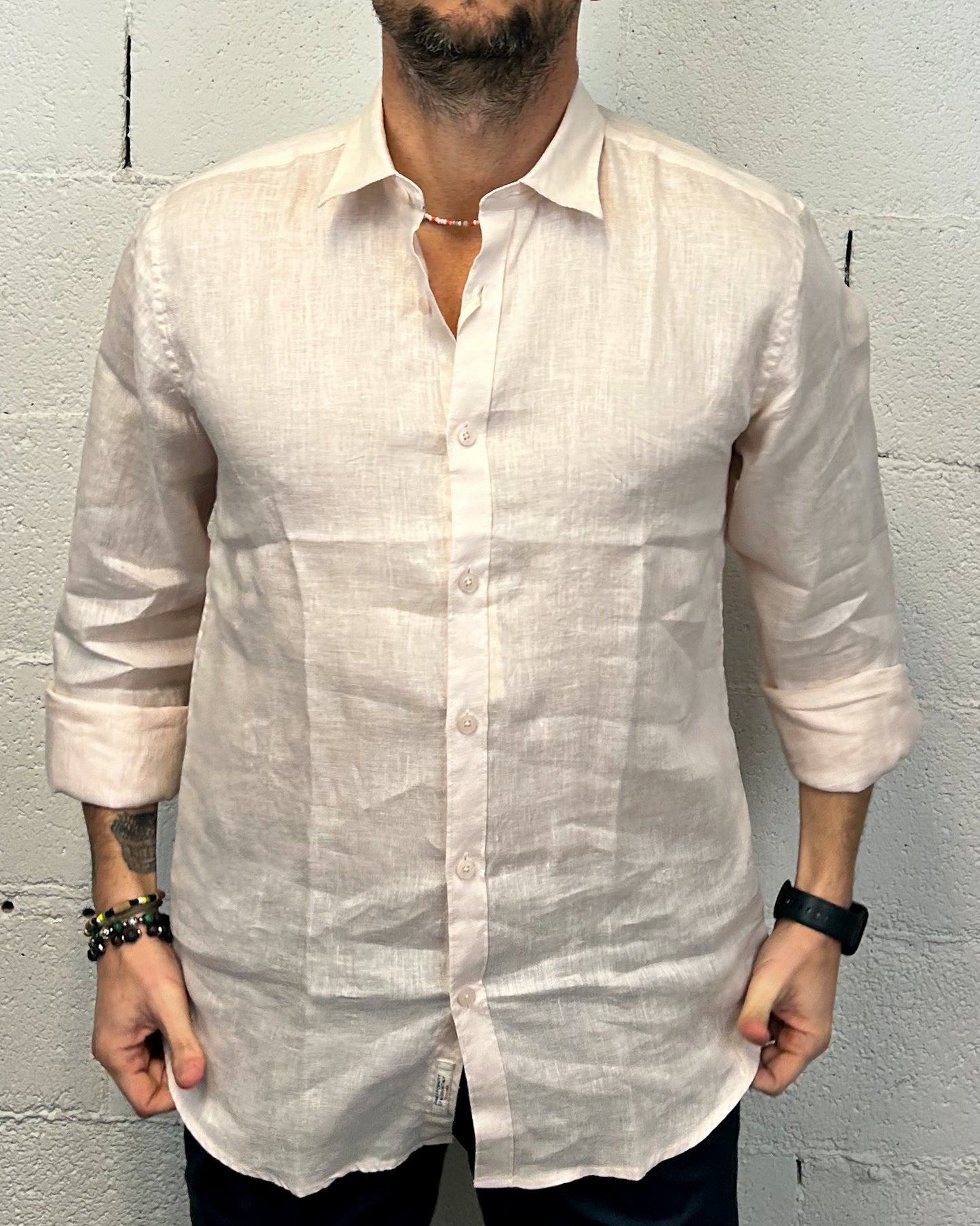 Camicia Lino Classic GIANNI LUPO Pink