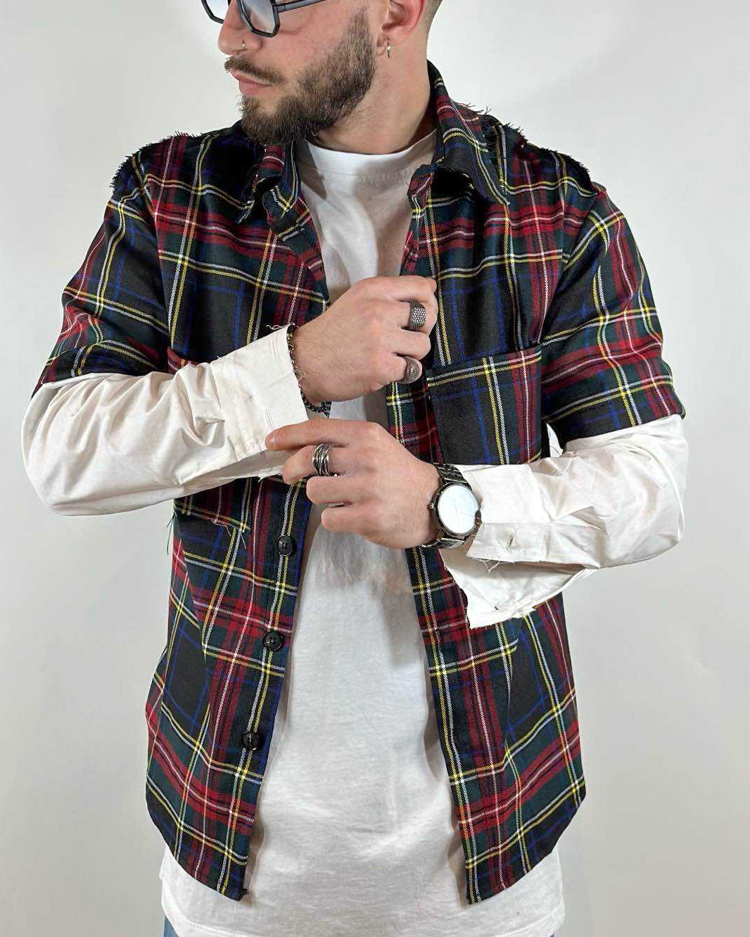 Camicia combinata ONLYONE Check Dark