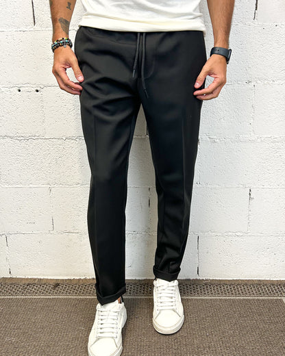 Pantalaccio Slim Fit OVER-D Nero Tasca Filetto