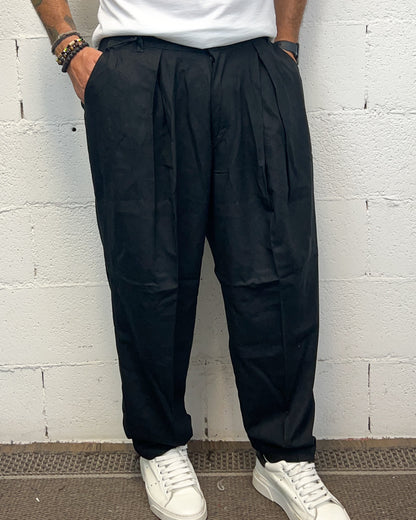 Pantalone Baggy DUCA HOME Fondo Ampio Nero