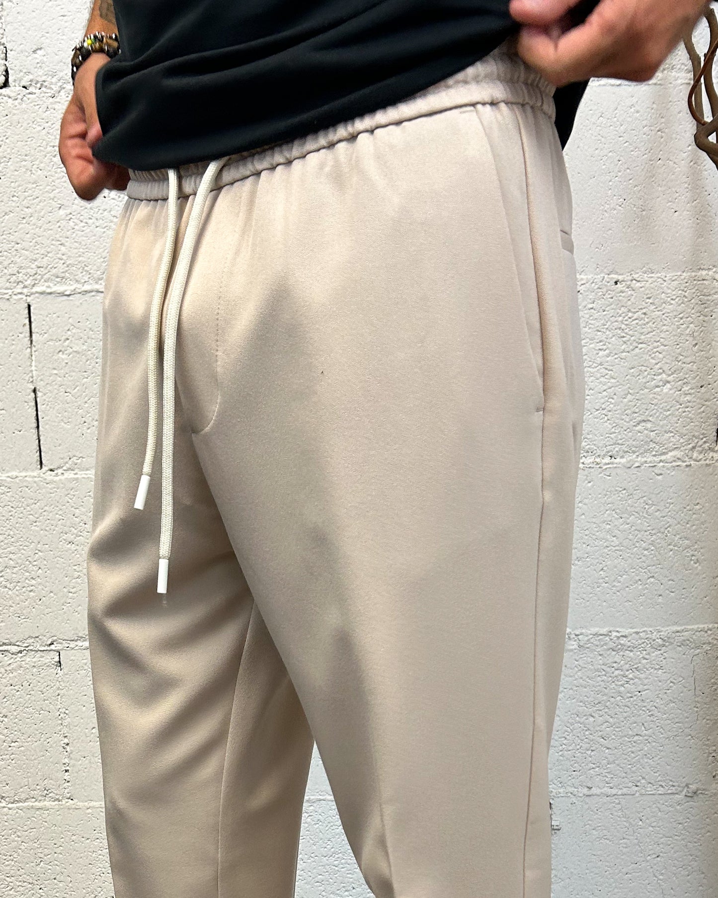 Pantalaccio Slim Fit OVER-D Beige Tasca Filetto