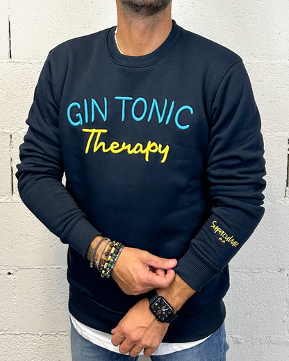 Felpa SUPERCULTURE Gin Therapy Blu