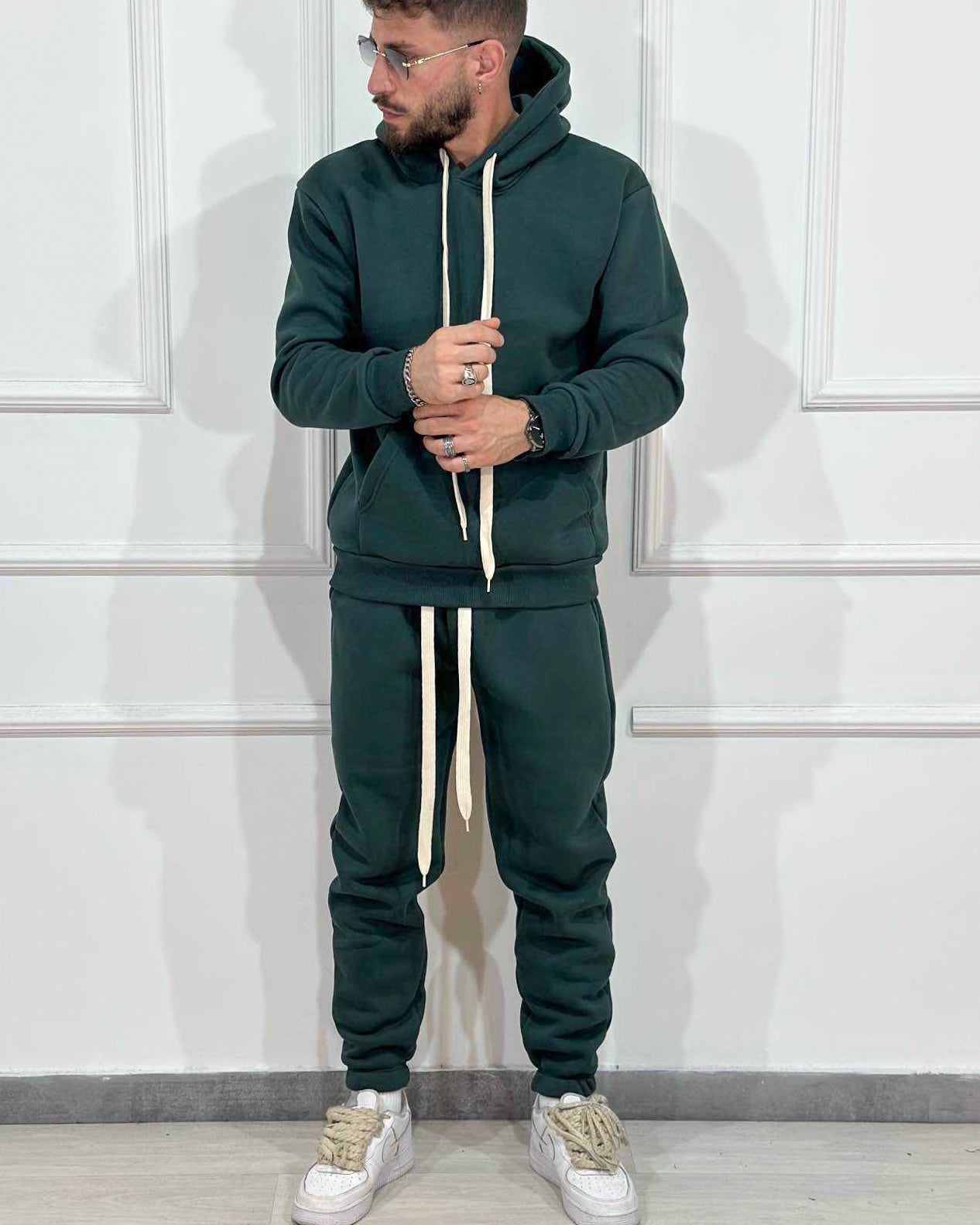 Tuta Completa ONLYONE Felpata Verde Bosco