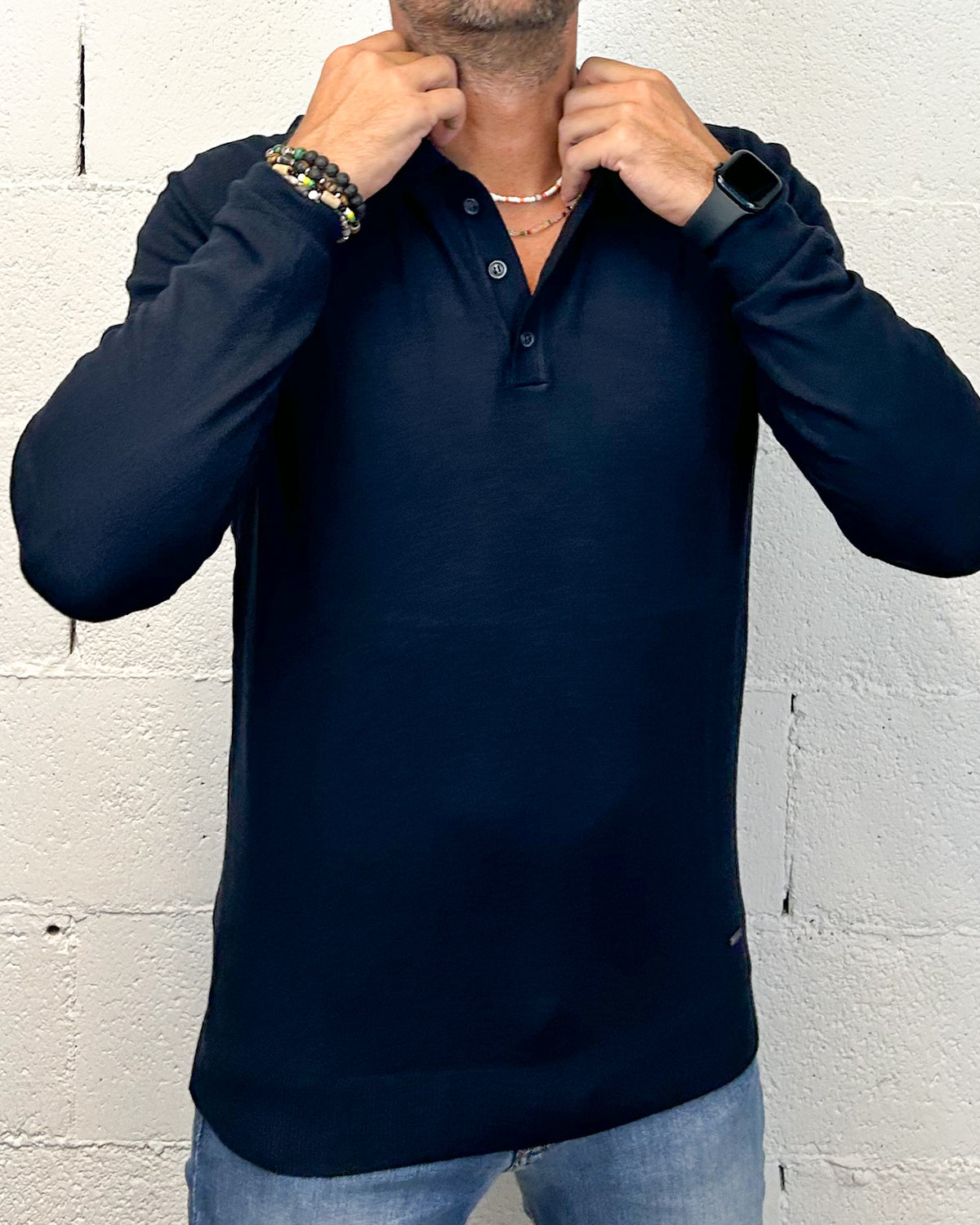 Polo Manica Lunga GIANNI LUPO Comfort Navy