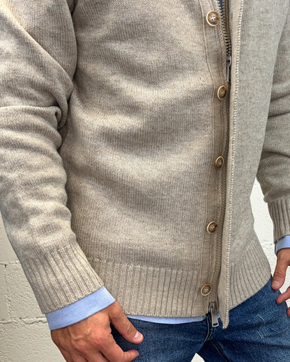 Cardigan Pull Bottoni/Zip GIANNI LUPO Beige