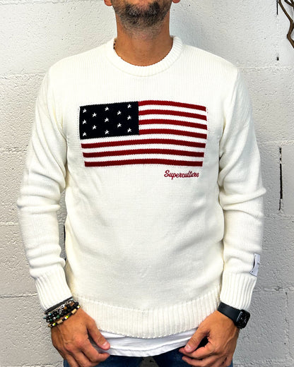 Pullover SUPERCULTURE U.S.A White