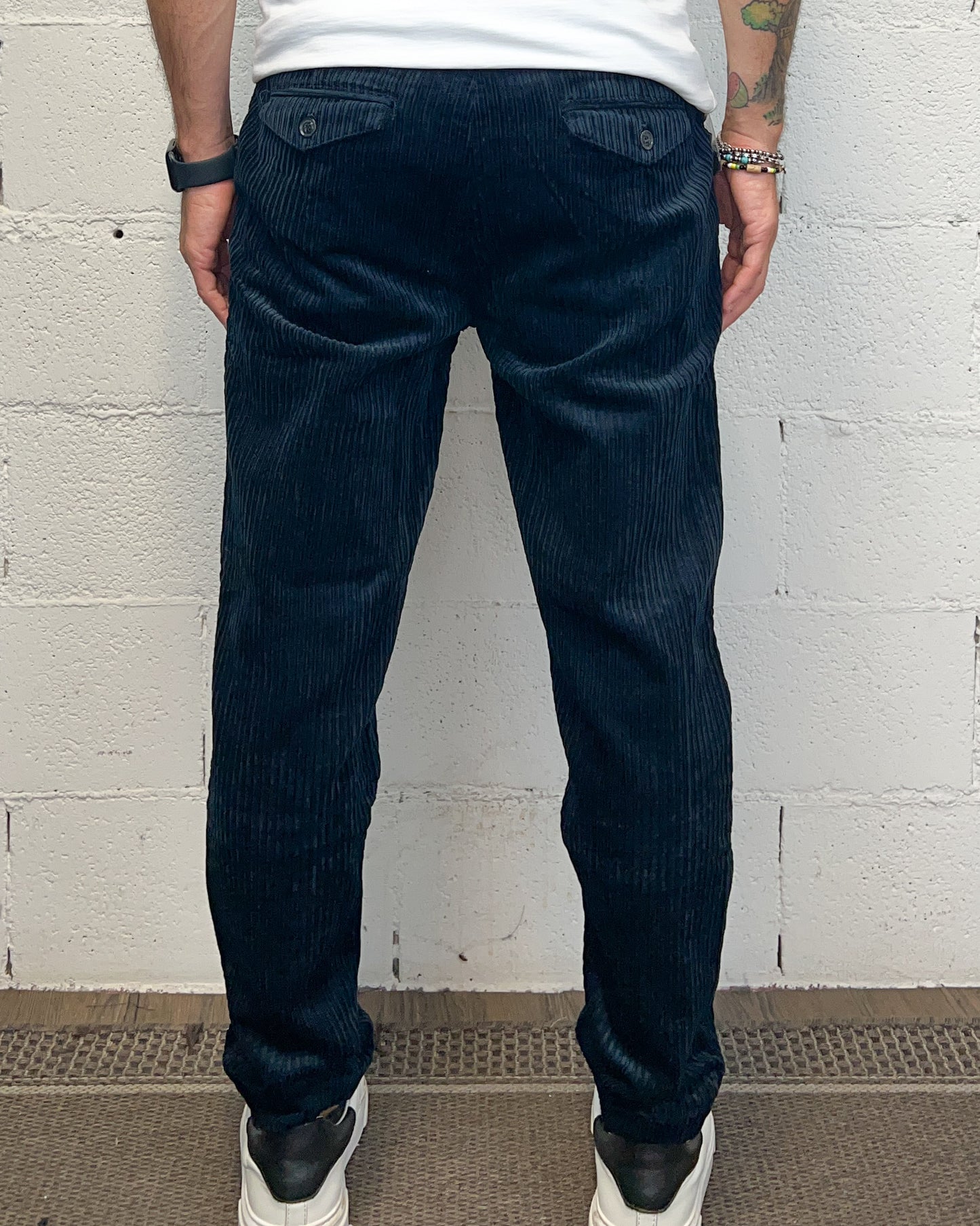 Panta Carrot Velluto Costa Grossa GIANNI LUPO Navy