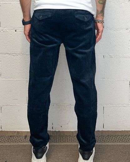 Panta Carrot Velluto Costa Grossa GIANNI LUPO Navy