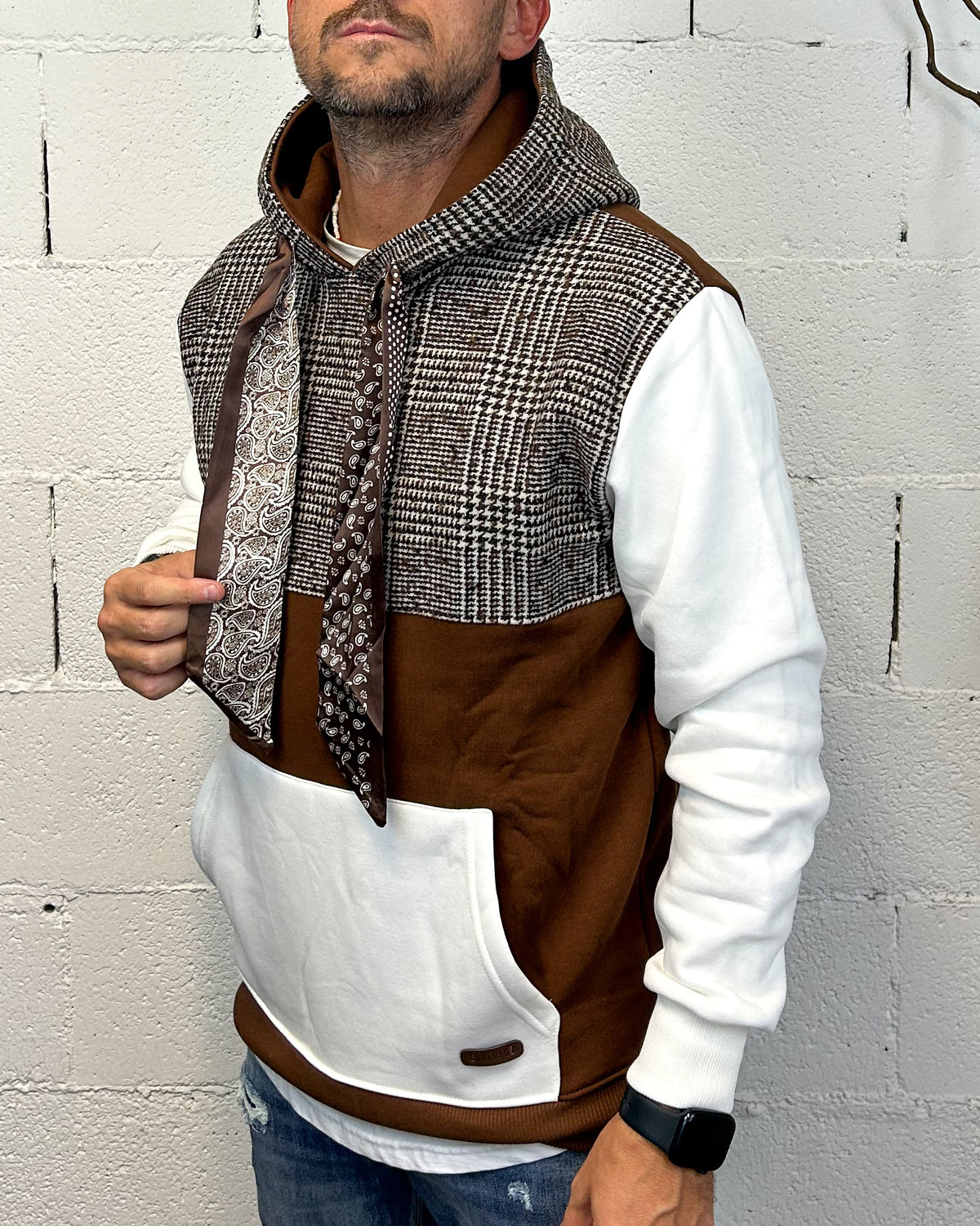 Felpa OVER-D Combinata Tartan