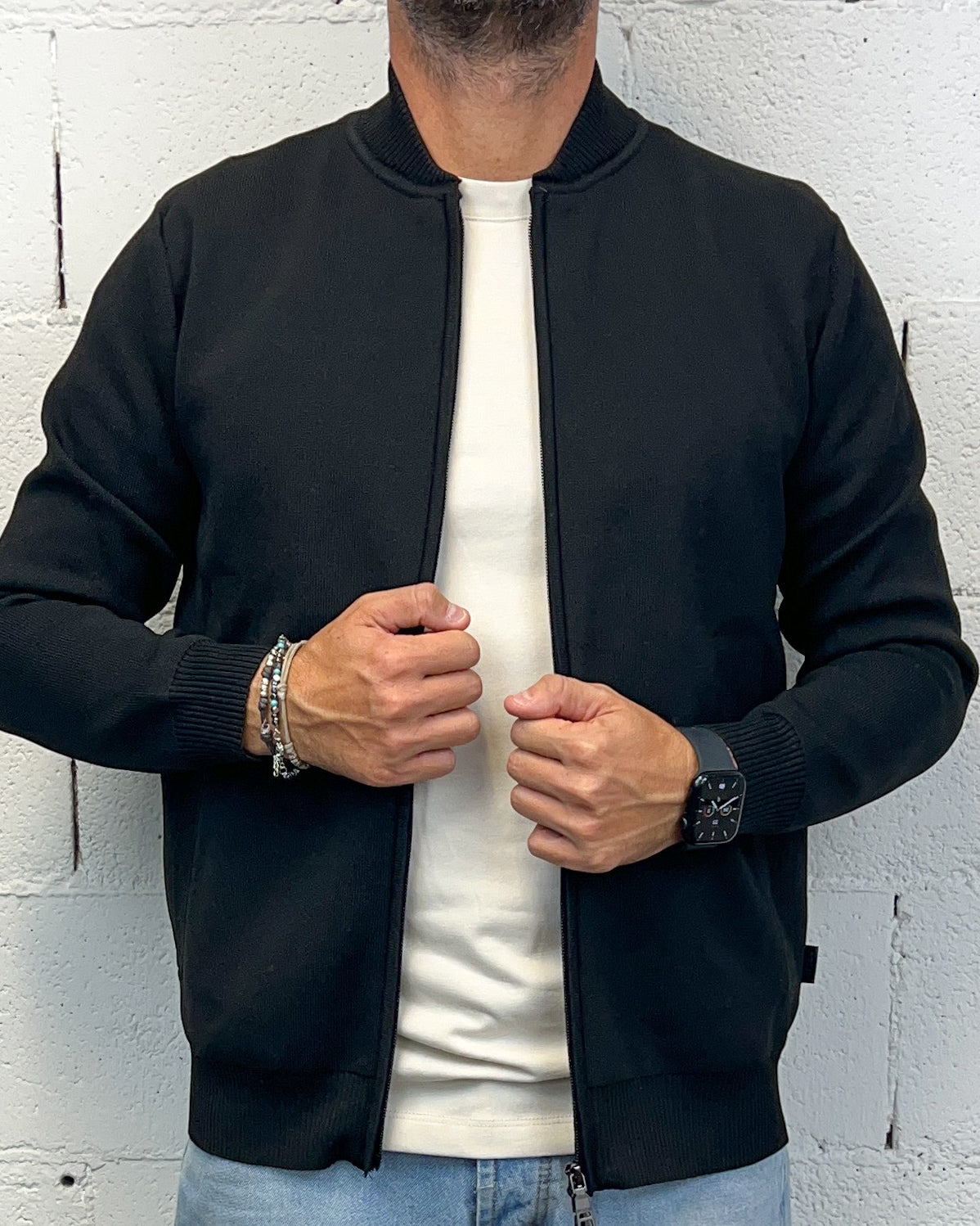 Maglia Mod. Bomber OVER-D Tasche Filetto Nera