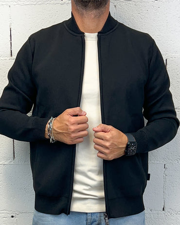 Maglia Mod. Bomber OVER-D Tasche Filetto Nera