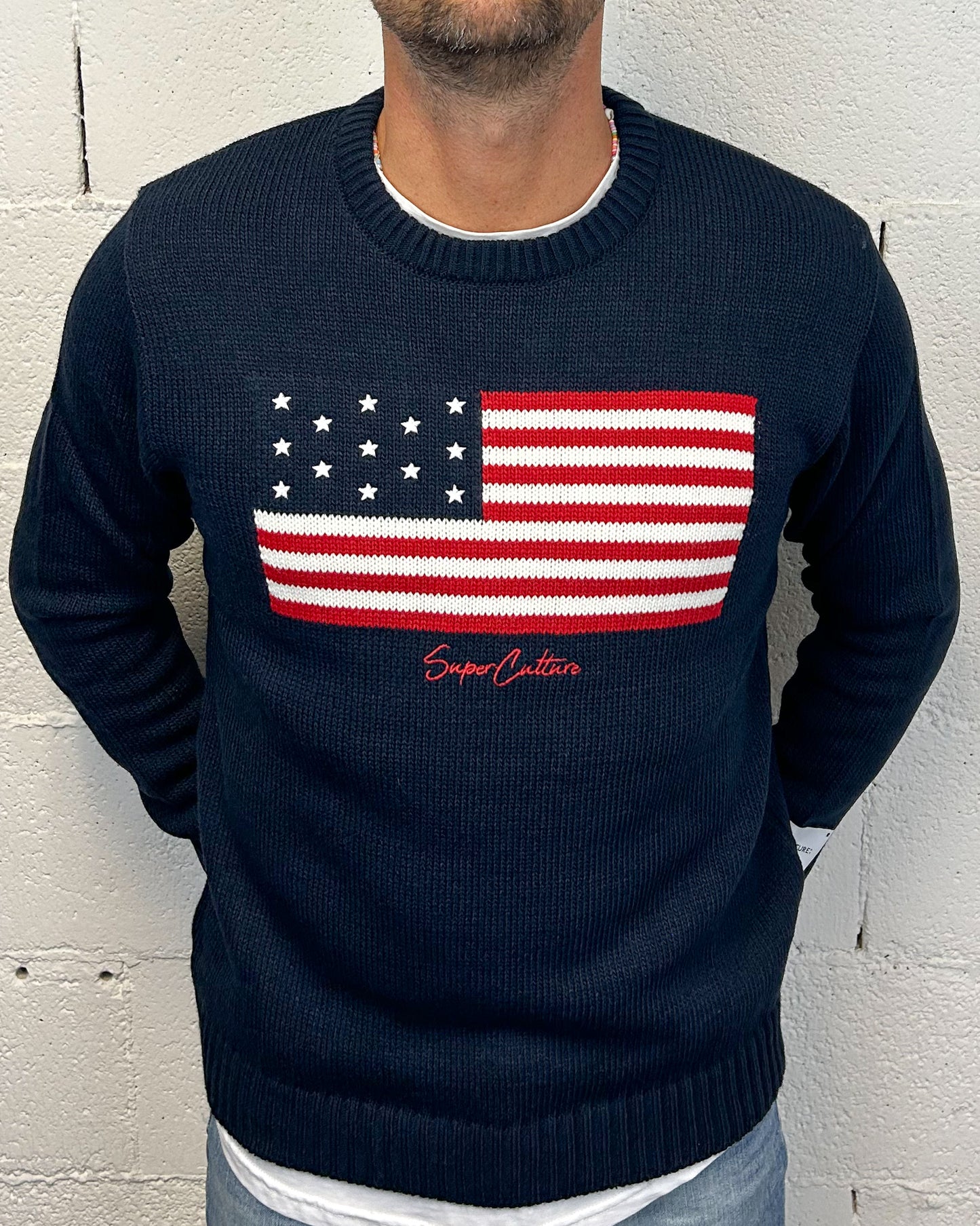 Pullover SUPERCULTURE America Blu
