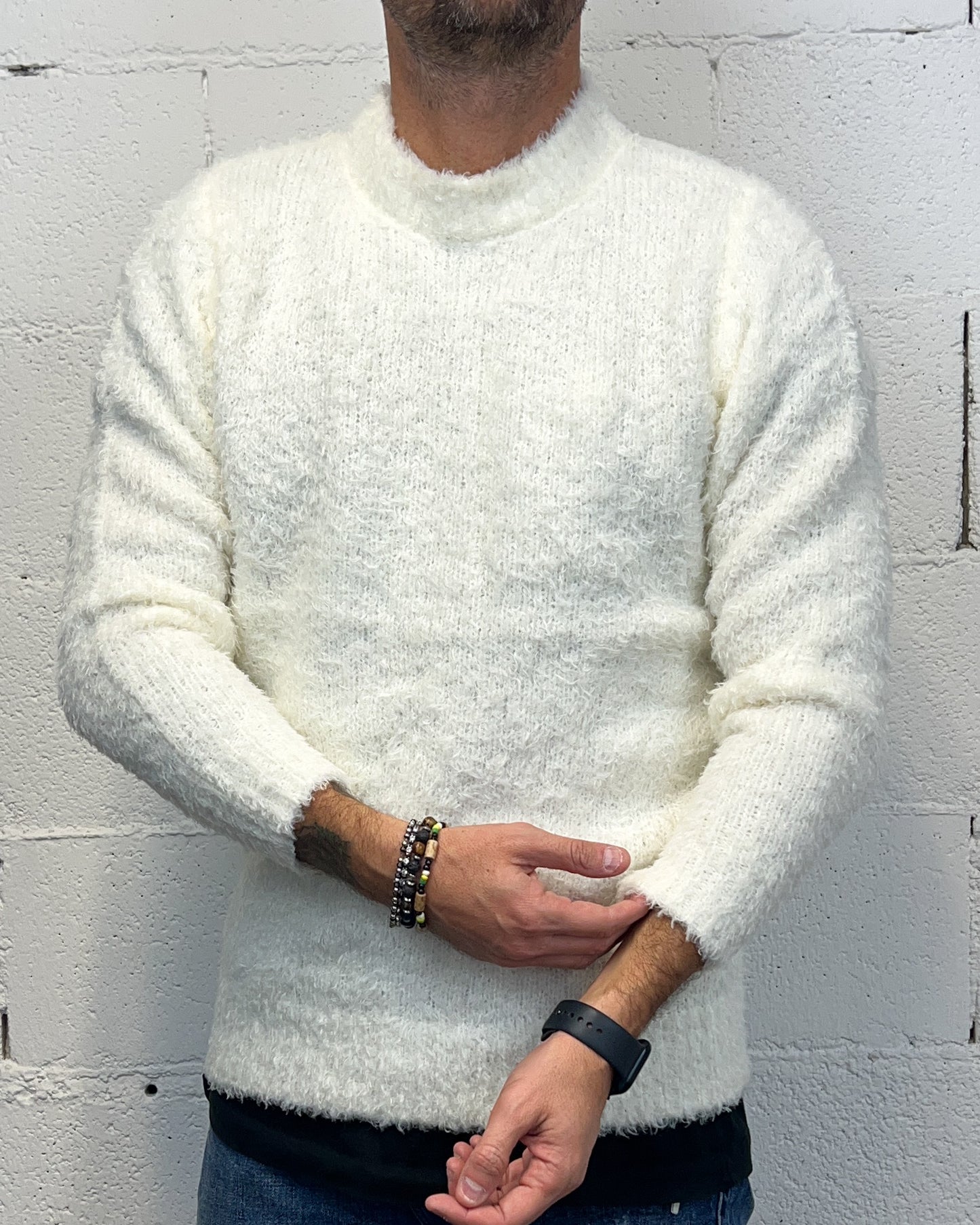 Maglione Bouclè OVER-D Panna