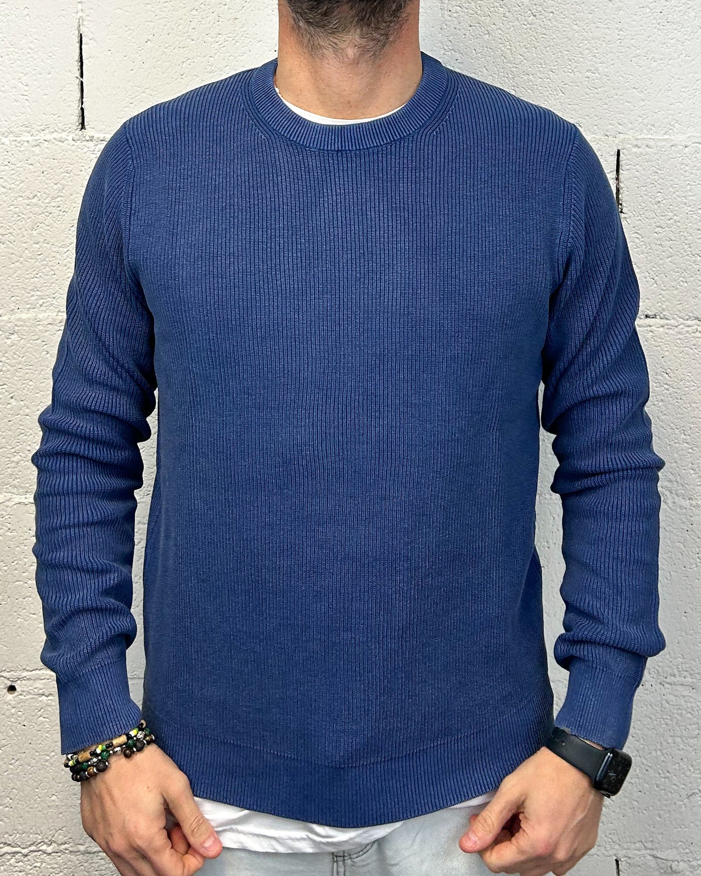 Pullover Paricollo OVER-D Costa Blu Navy