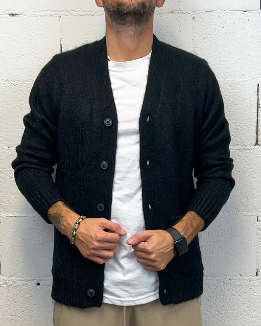 Cardigan Wool OVER-D Nero