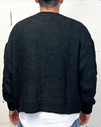 Maglione Cropped OVER-D Bouclè Nero