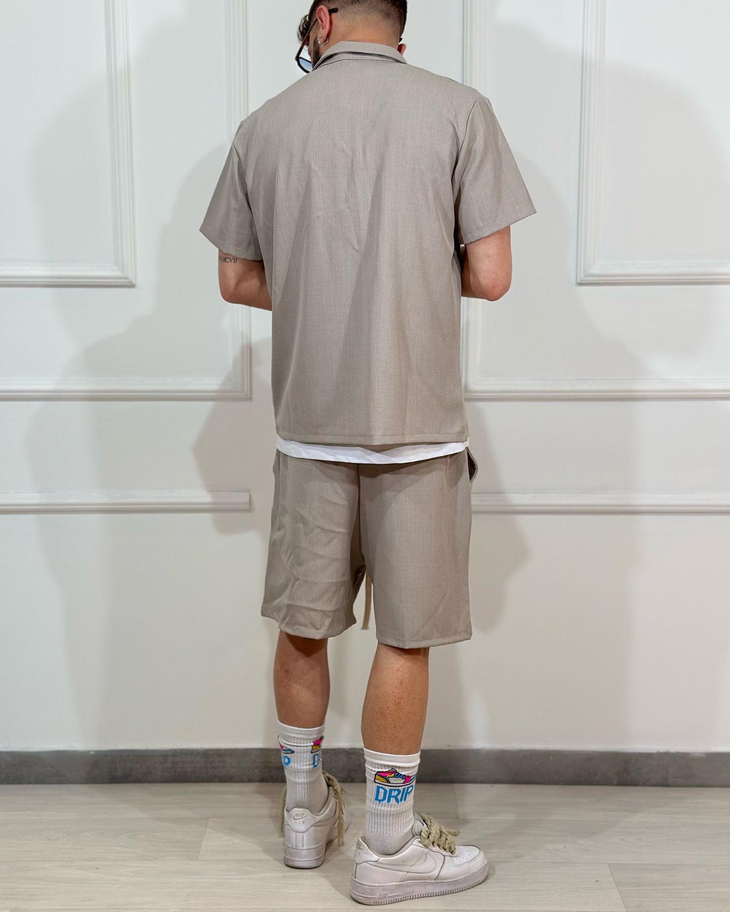 Coordinato IBIZA Bermuda + Camicia JUST WEST Fango