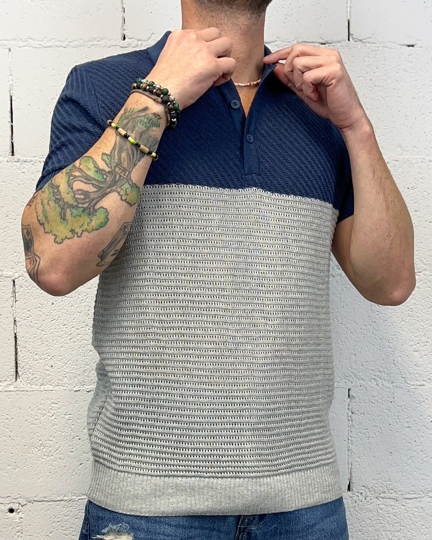 Polo Strutturata OVER-D Color Block