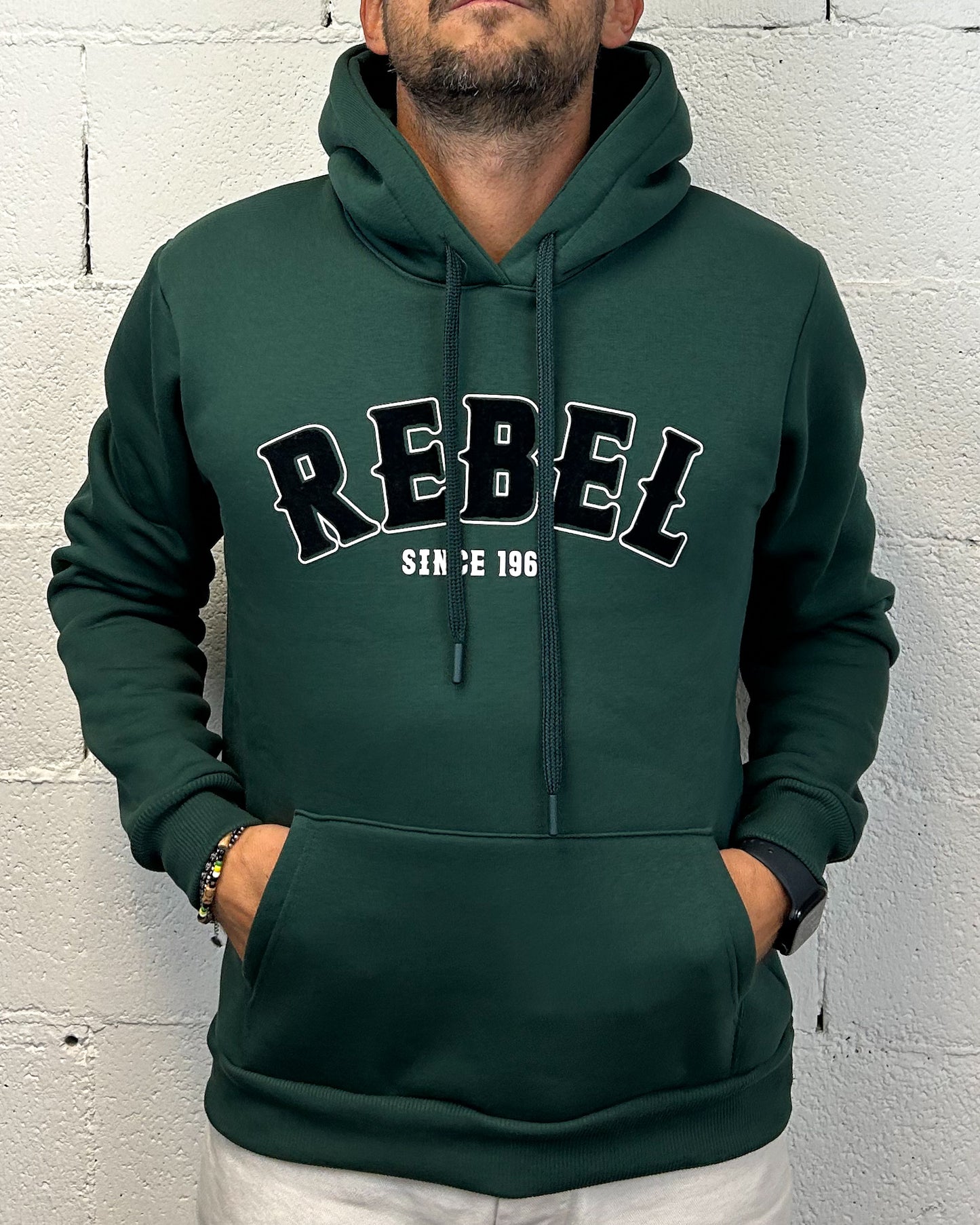 Felpa DROPIN Cappuccio Rebel Verde Bosco