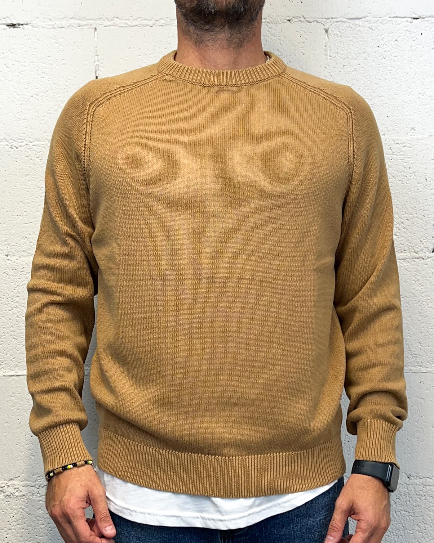 Maglione 100% Cotone OVER-D Raglan Cammello