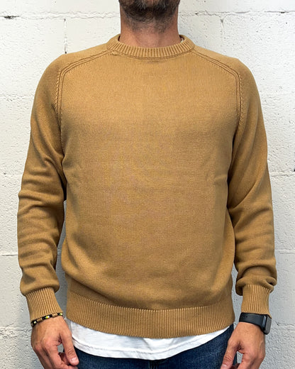 Maglione 100% Cotone OVER-D Raglan Cammello