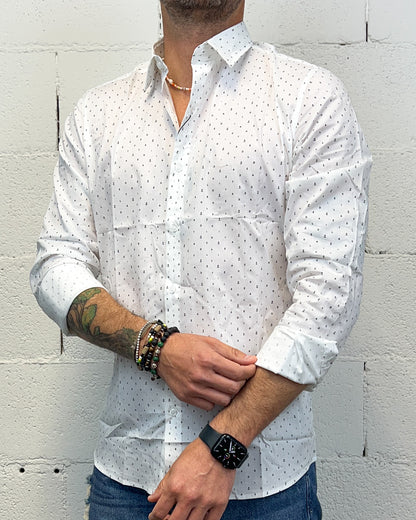 Camicia Cotone LURVY Anchor White