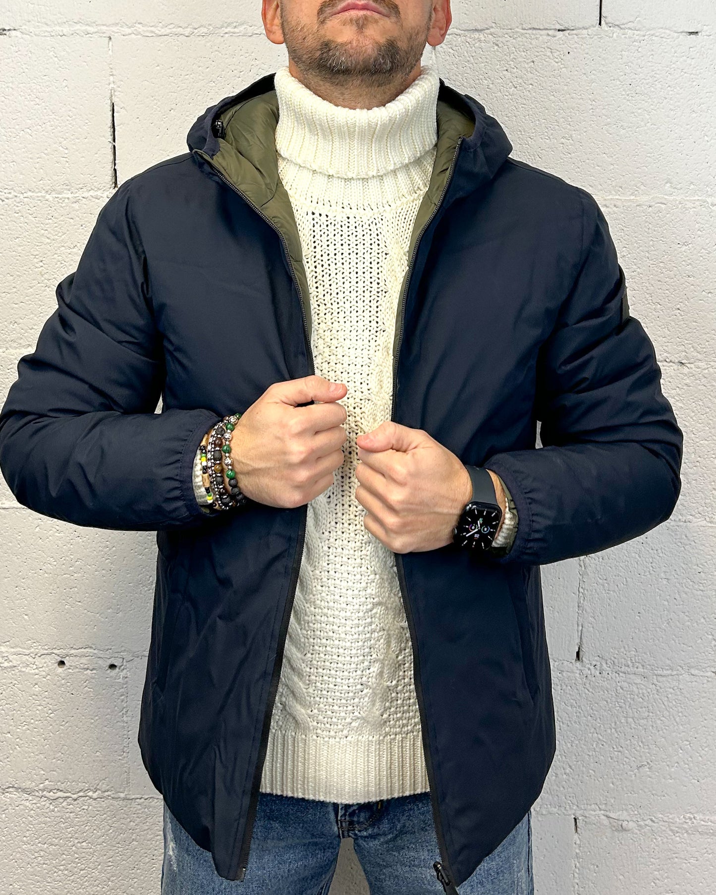 Piumino Tecnico Reversibile GIANNI LUPO Blu Navy