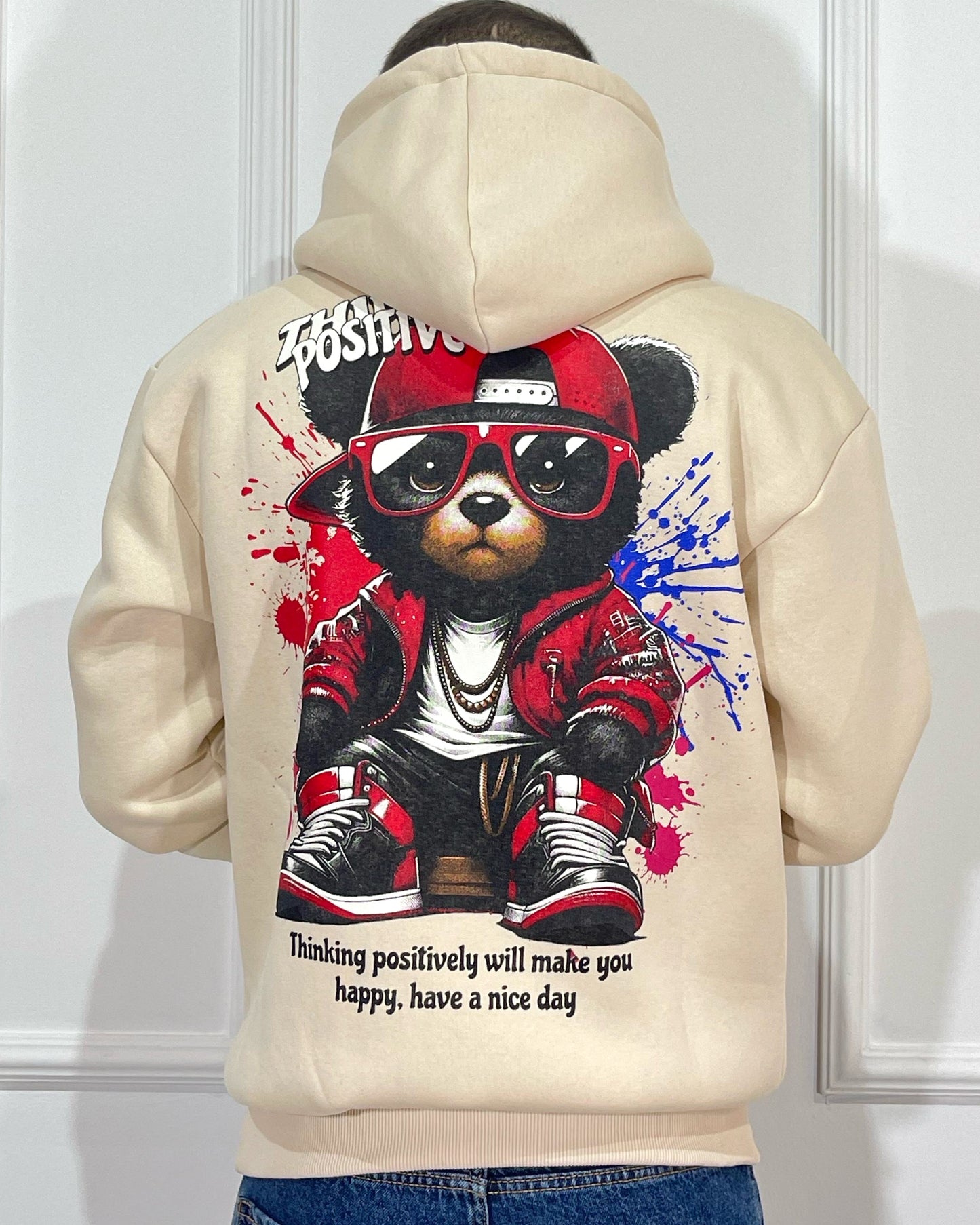 Felpa ADON Think Positive Beige