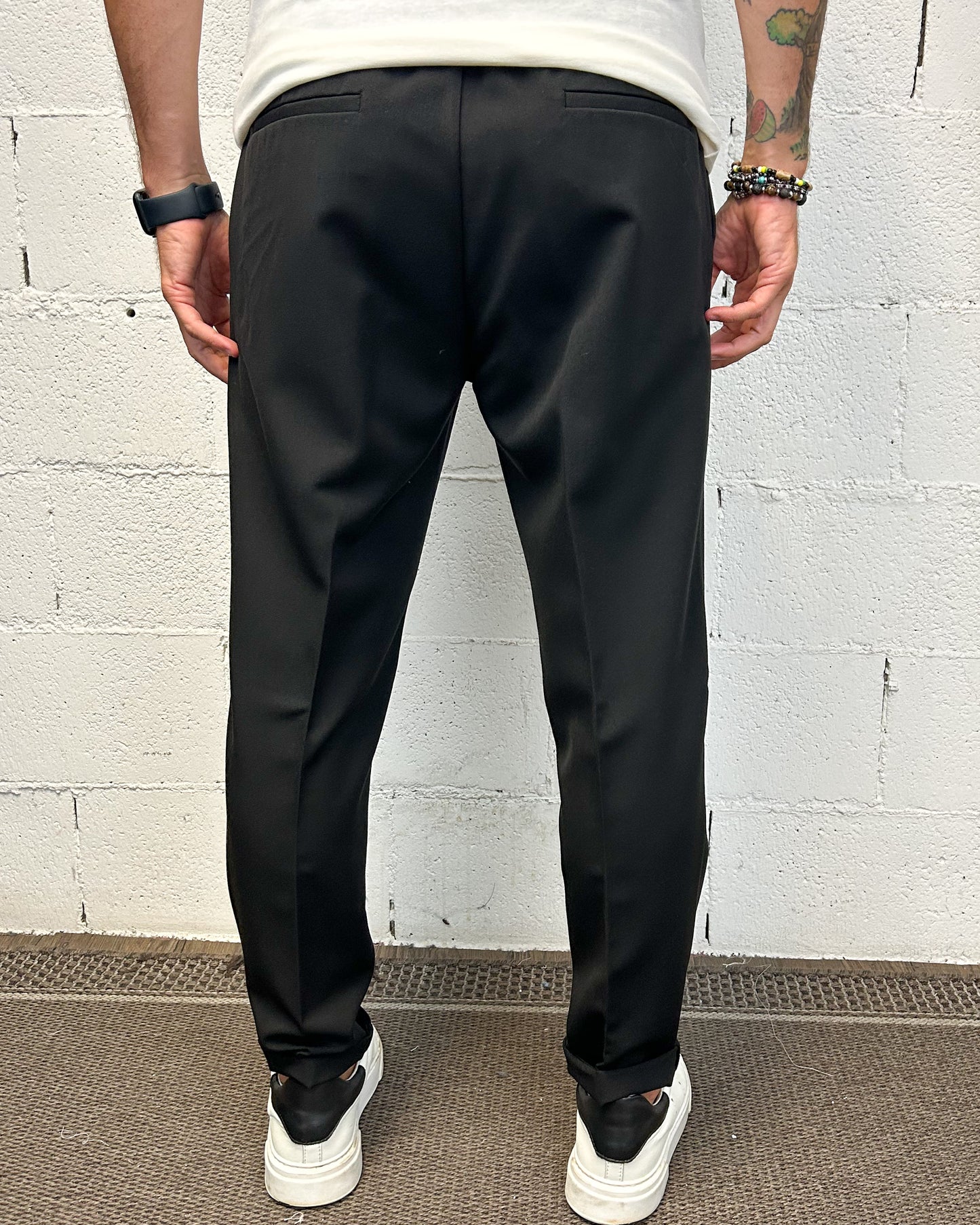 Pantalaccio Slim Fit OVER-D Nero Tasca Filetto