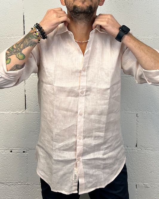 Camicia Lino Classic GIANNI LUPO Pink