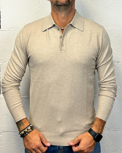 Polo Manica Lunga GIANNI LUPO Comfort Camel