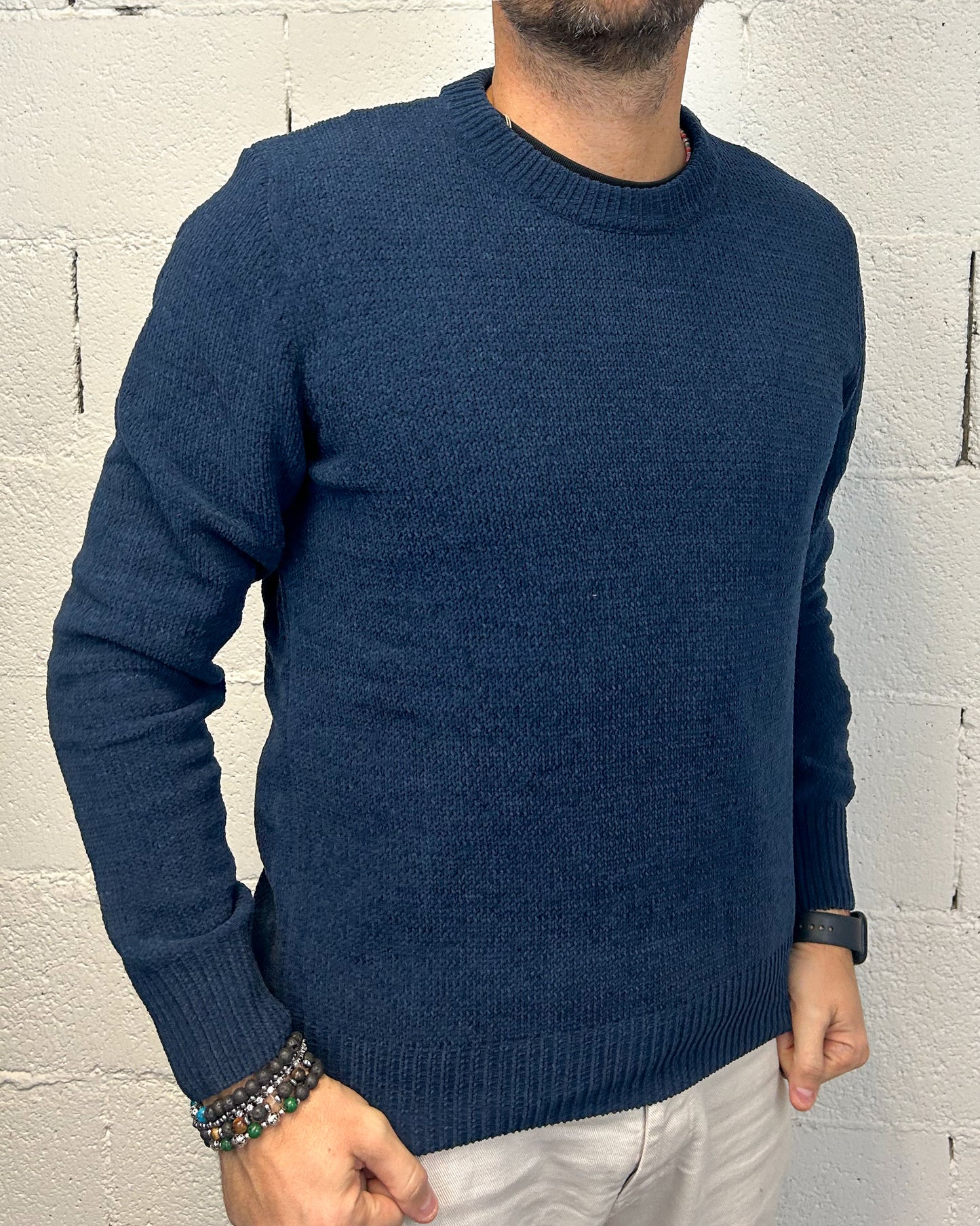 Maglione Ciniglia GIANNI LUPO Navy