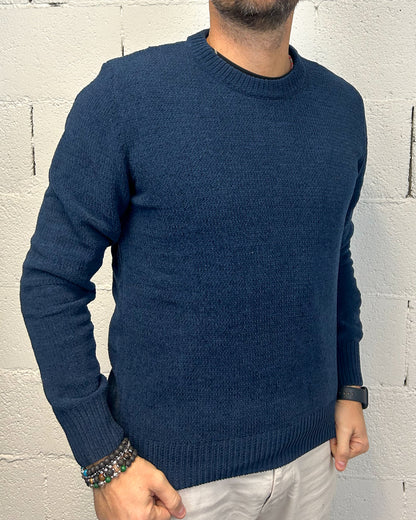 Maglione Ciniglia GIANNI LUPO Navy