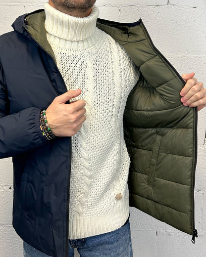 Piumino Tecnico Reversibile GIANNI LUPO Blu Navy