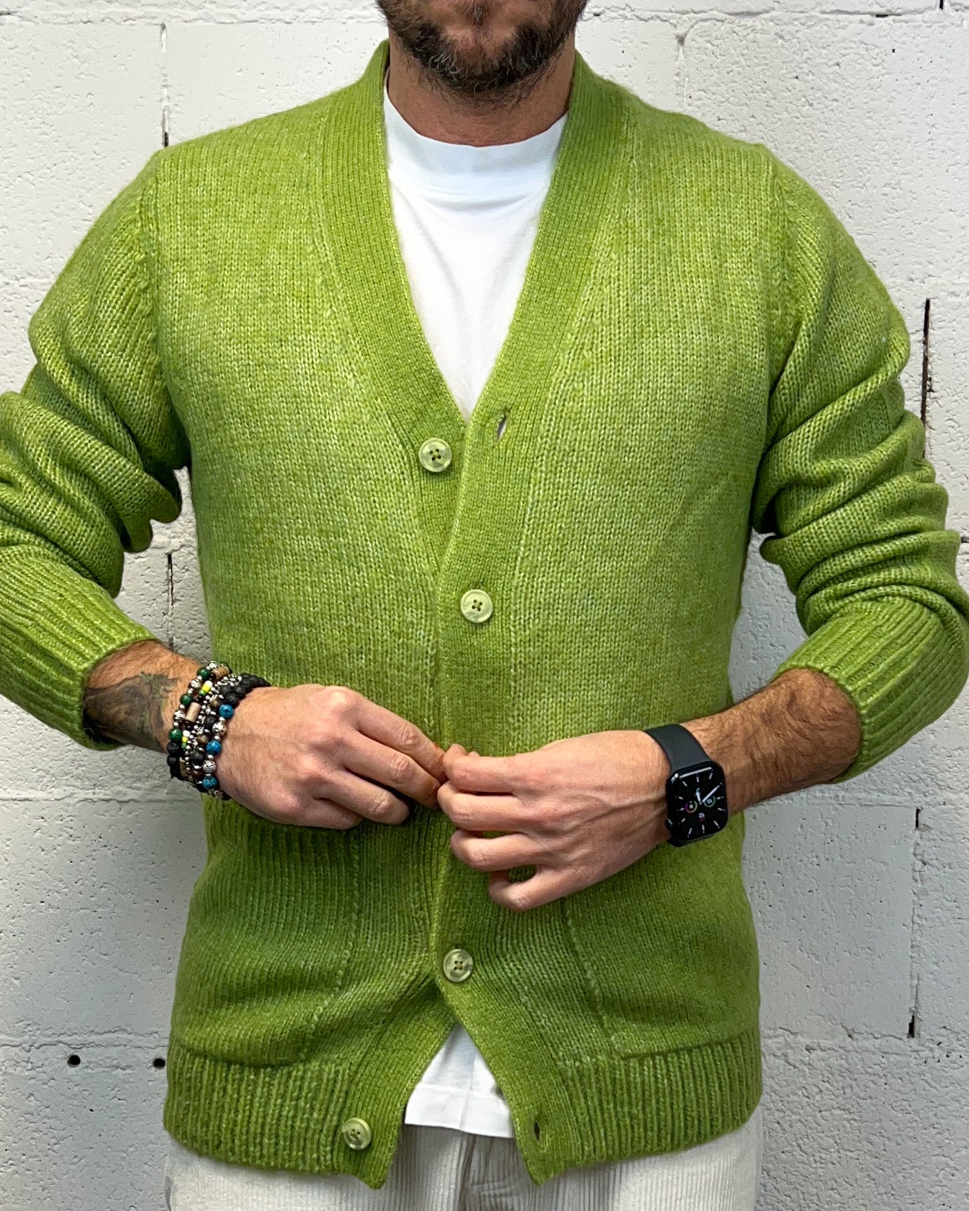 Cardigan Wool OVER-D Oliva