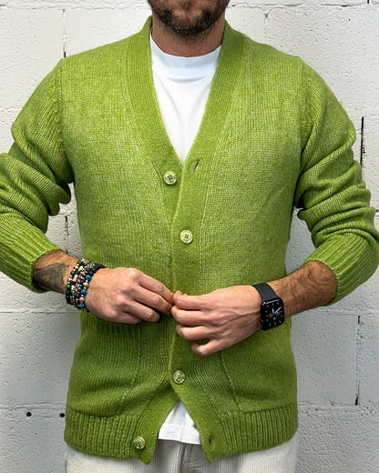 Cardigan Wool OVER-D Oliva